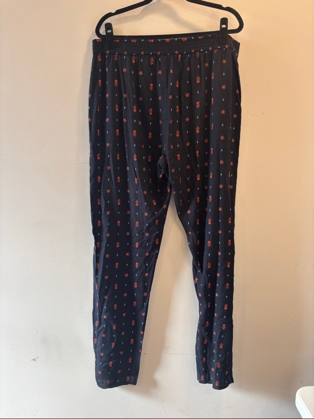 Long Tall Sally Black Floral Print Elastic Waist Bottoms